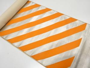 アンティーク　斜め縞模様織り出し　名古屋帯地反物